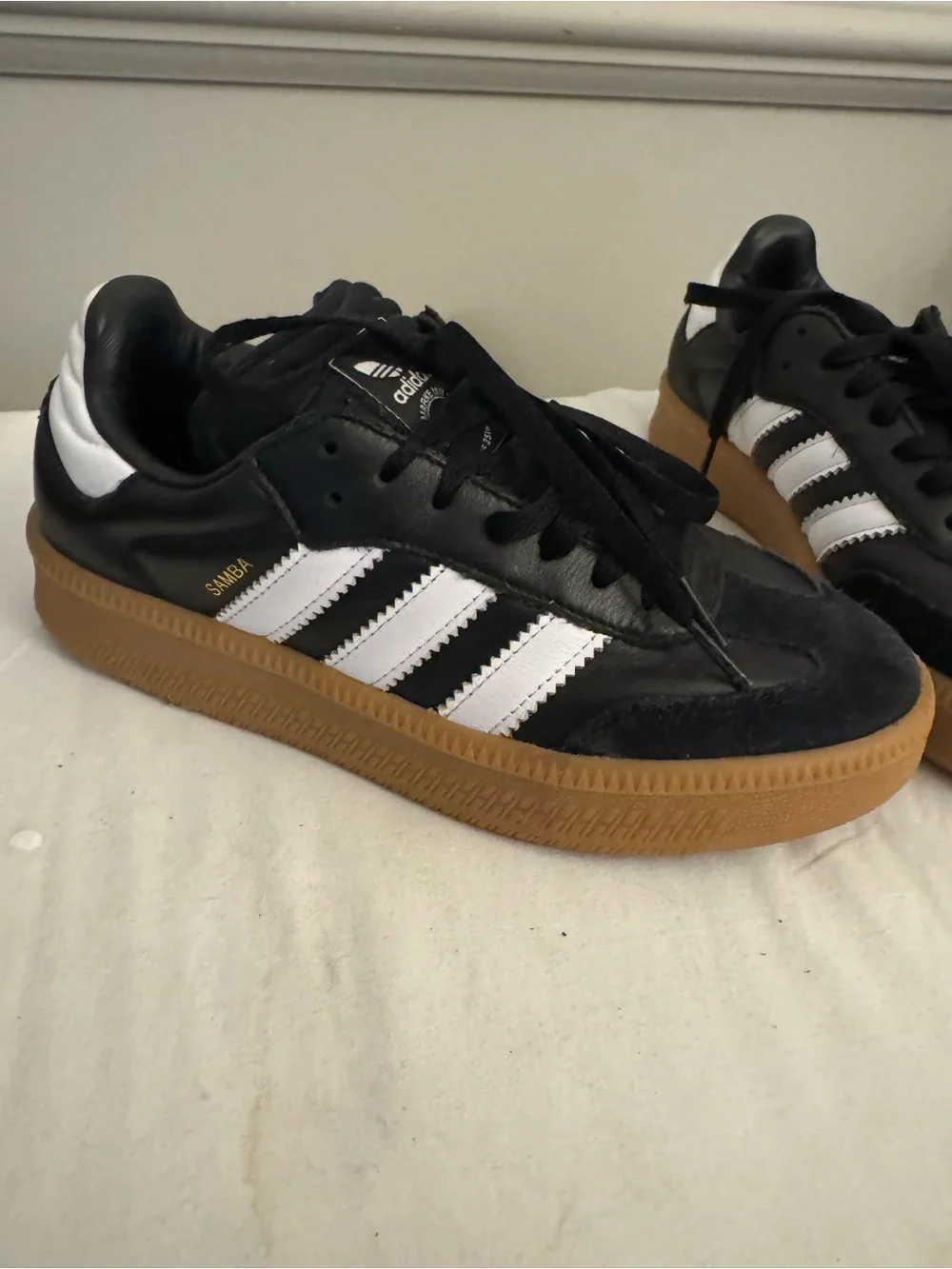 Adidas Samba XLG Black & White Sneakers with Gum Outsole Size 6